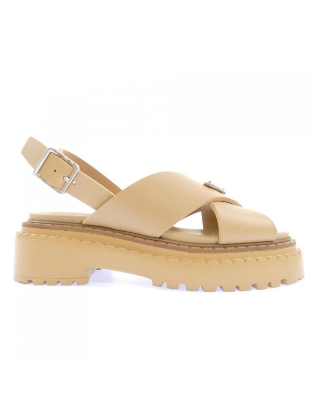 Prada Triangle Logo Sandals